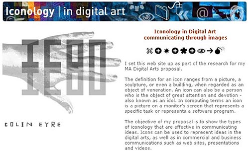 image: Example screen from Iconology web site