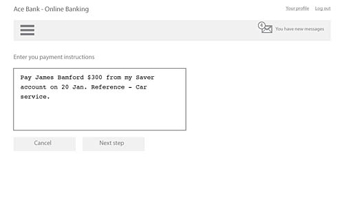 Fig 6. A responsive intent approach to creating an online payment