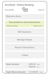 Fig 4b.  A new product/service promotional message on mobile