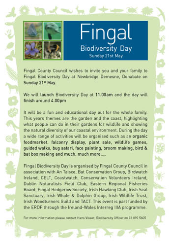 Fingal Biodiversity Day flyer