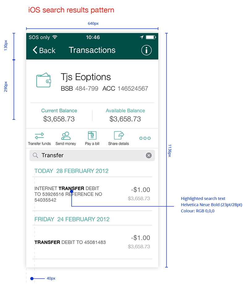 Mobile search pattern