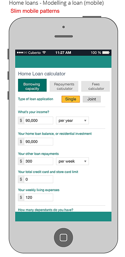 Concept for home loan on mobile