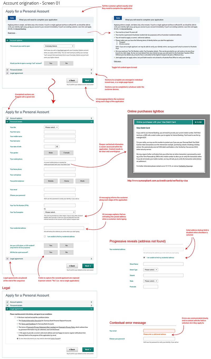 Personal loans interaction design